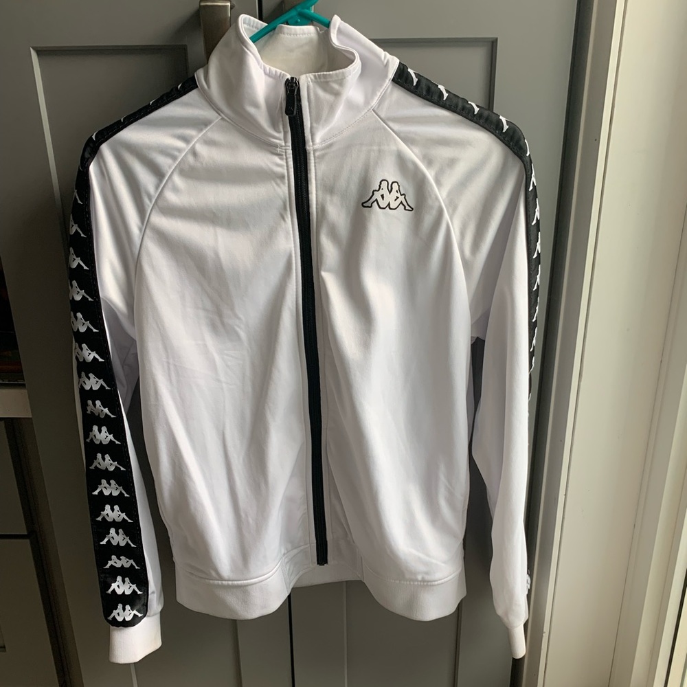 Kappa White and Black Zip Up